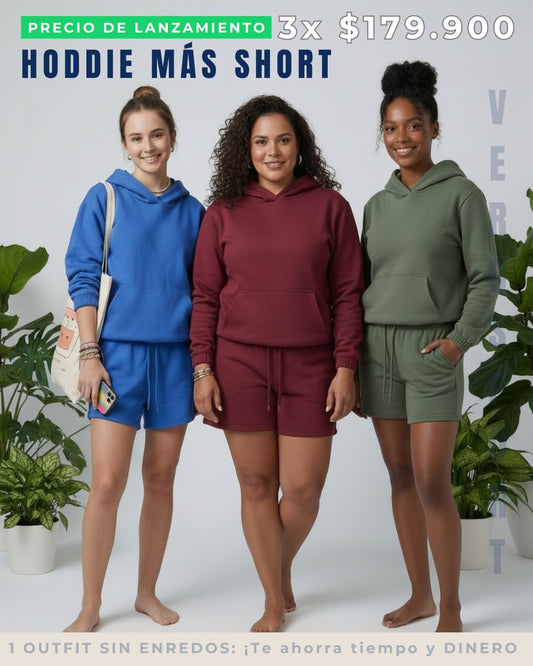 Pack Hoodie Oversized + Short Tiro Alto